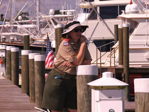 Scout Leader on dock