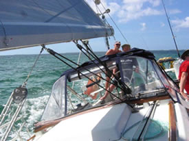 Under sail, close reach