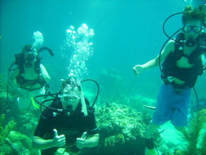 Three scuba divers